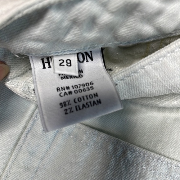 HUDSON CAMMY BUTTON FRONT DENIM SEXY SKIRT 24 NWT$180 Light Blue-Frayed Hemline! - Picture 8 of 8